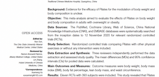 Metaanálisis sobre los efectos del pilates en el sobrepeso y la obesidad